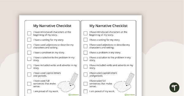 Narrative Writing Checklist (Simplified Version)