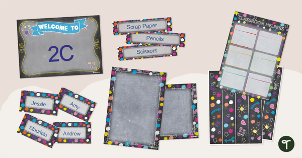 Funky Chalkboard Classroom Theme Pack Teaching Resource Pack