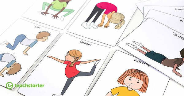 printable yoga poses for kid cards