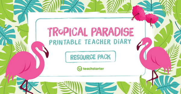 Tropical Paradise Printable Teacher Planner Resource Pack