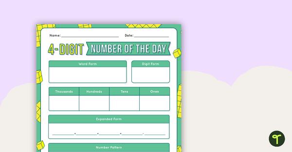 4-Digit Number of the Day Worksheet