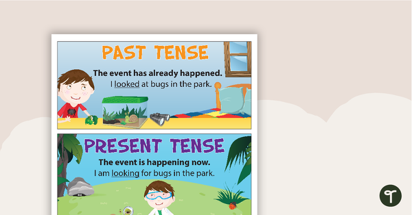 Past Tense Present Tense And Future Tense Posters Teaching Resource Teach Starter