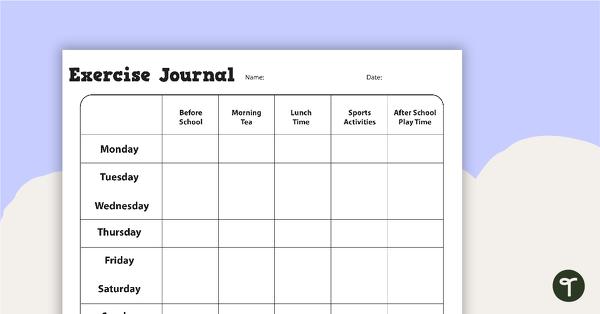Exercise Journal Worksheet