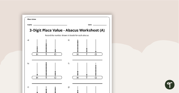 1 grade free abacus worksheets for 3 Starter Teach  Digit Resource Abacus Worksheets Teaching