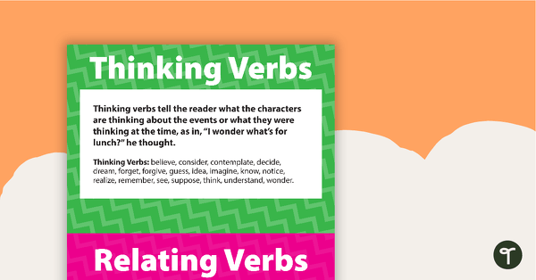 Thinking And Relating Verbs Poster