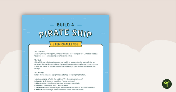 Build a Pirate Ship STEM Challenge - Middle Years
