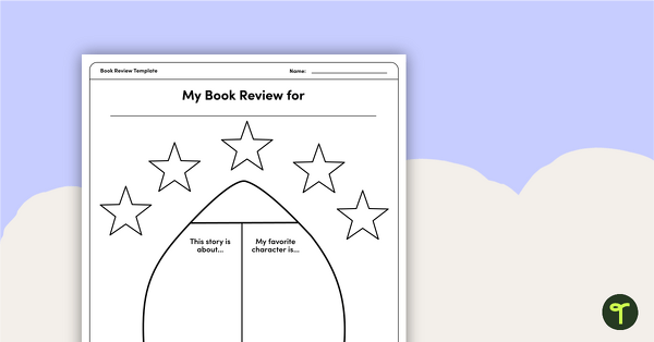 Rocket-Themed Book Review Template and Poster