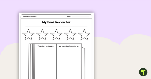 Bookworm-Themed Book Review Template and Poster