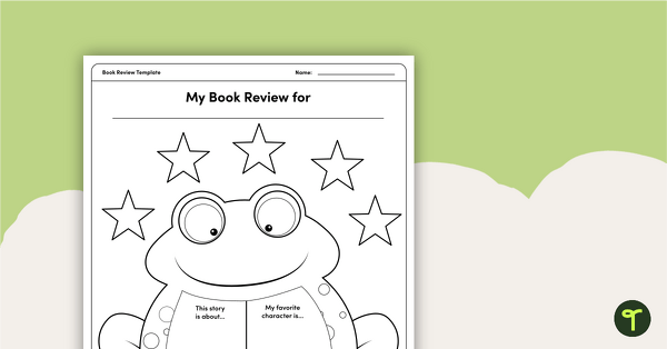 Frog-Themed Book Review Template and Poster