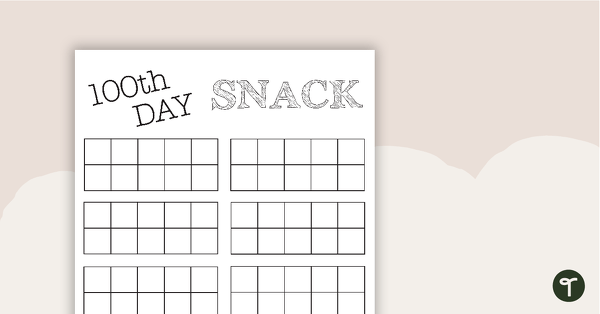 100th Day Snack Template