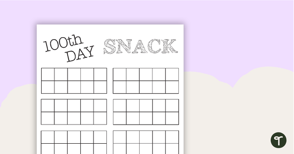 100th Day Snack Template
