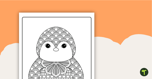 Penguin Mindful Coloring Sheet