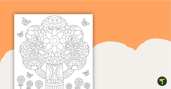 Mindful Coloring Sheet - Tree